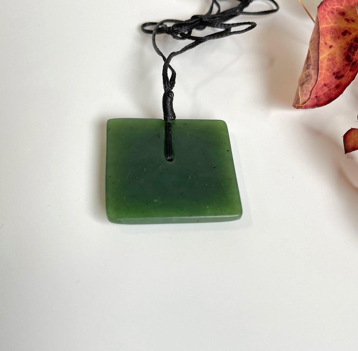 Jade Square Pendant, Satin Finish