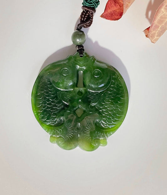 Double Koi Fish Pendant, 50mm
