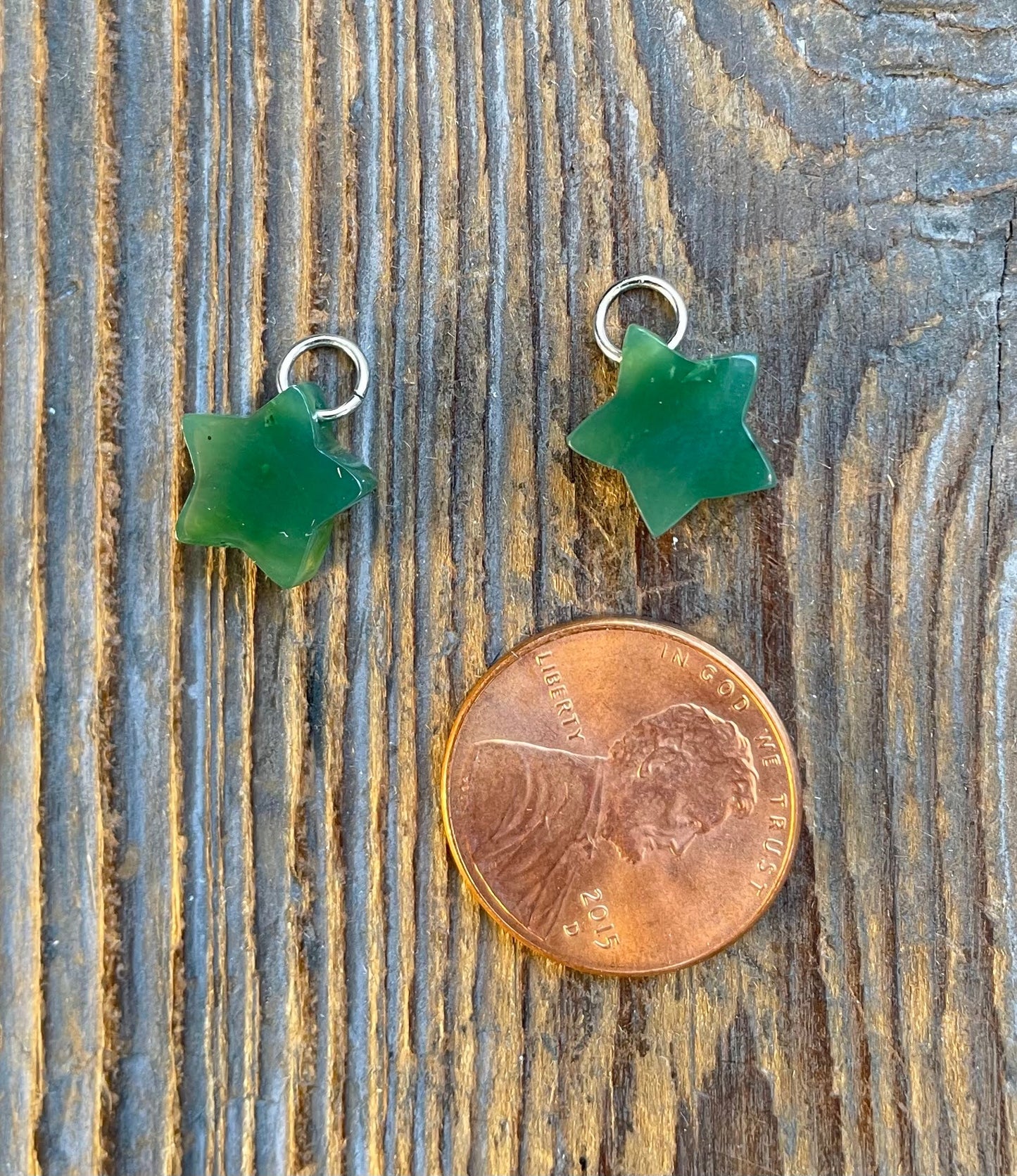 Jade Star Charm, 10mm