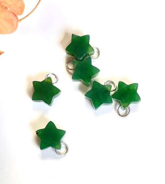 Jade Star Charm, 10mm