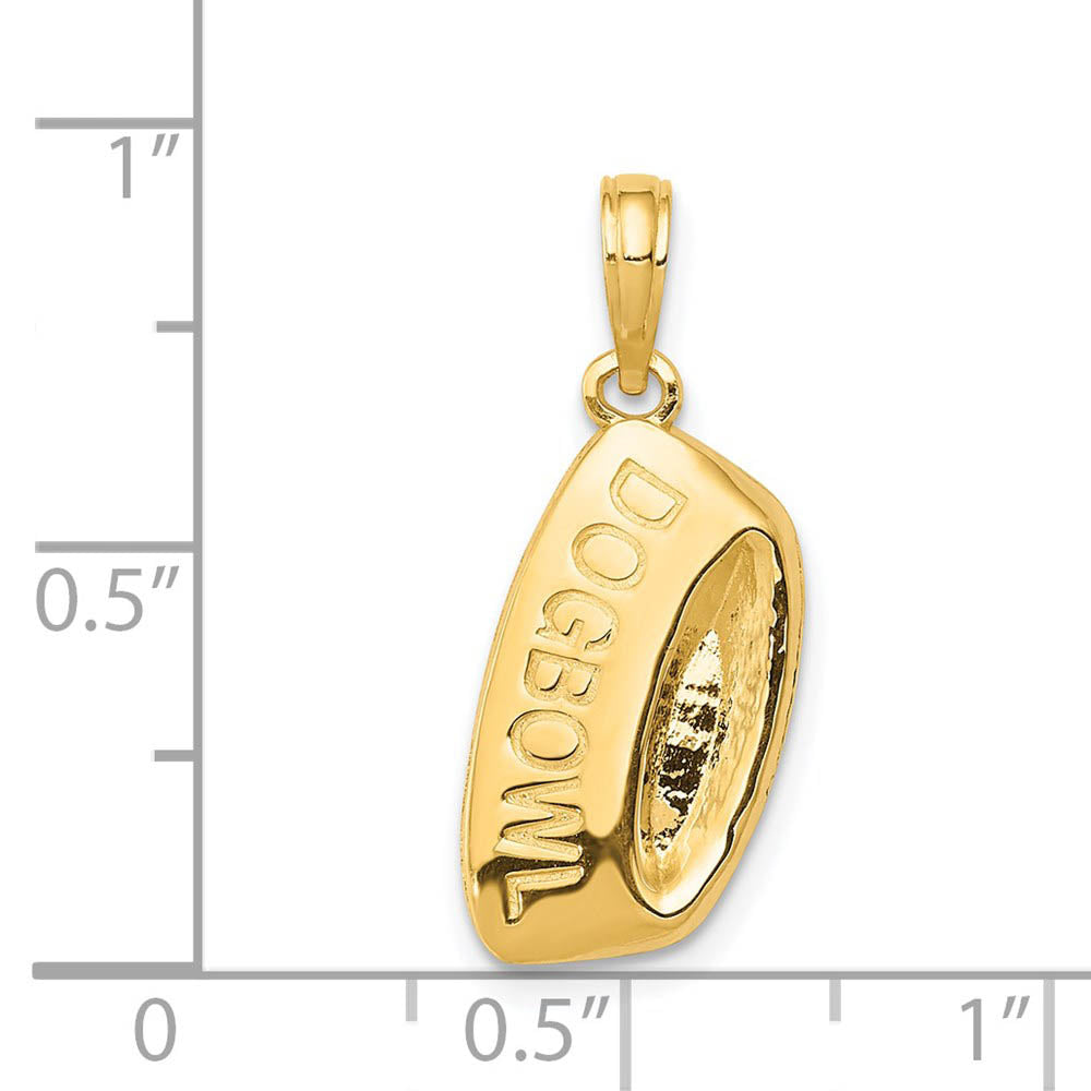 14k Yellow Gold Dog Bowl Pendant