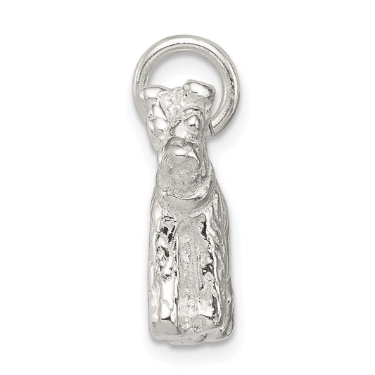 Sterling Silver 3D Schnauzer Dog Charm or Pendant