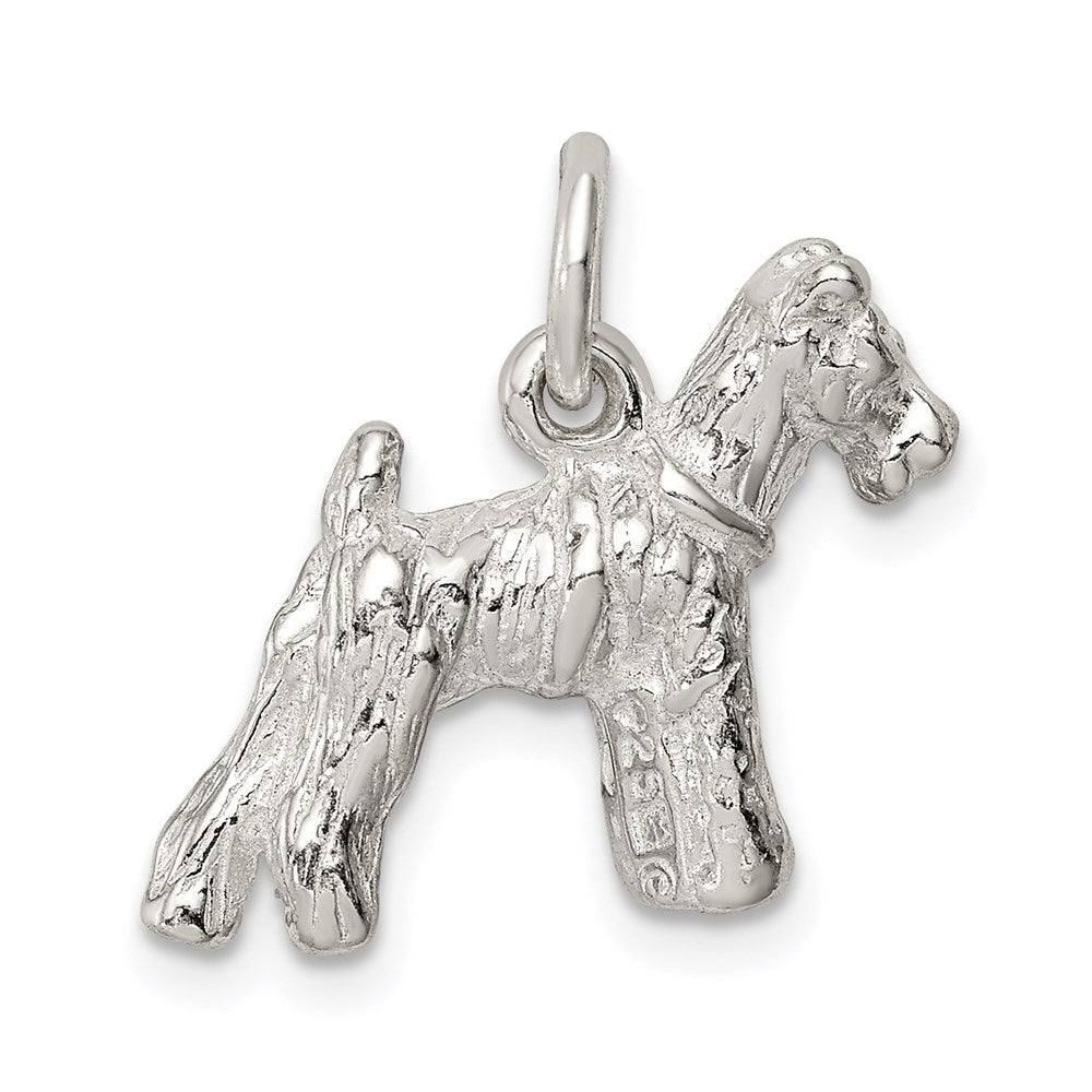 Sterling Silver 3D Schnauzer Dog Charm or Pendant