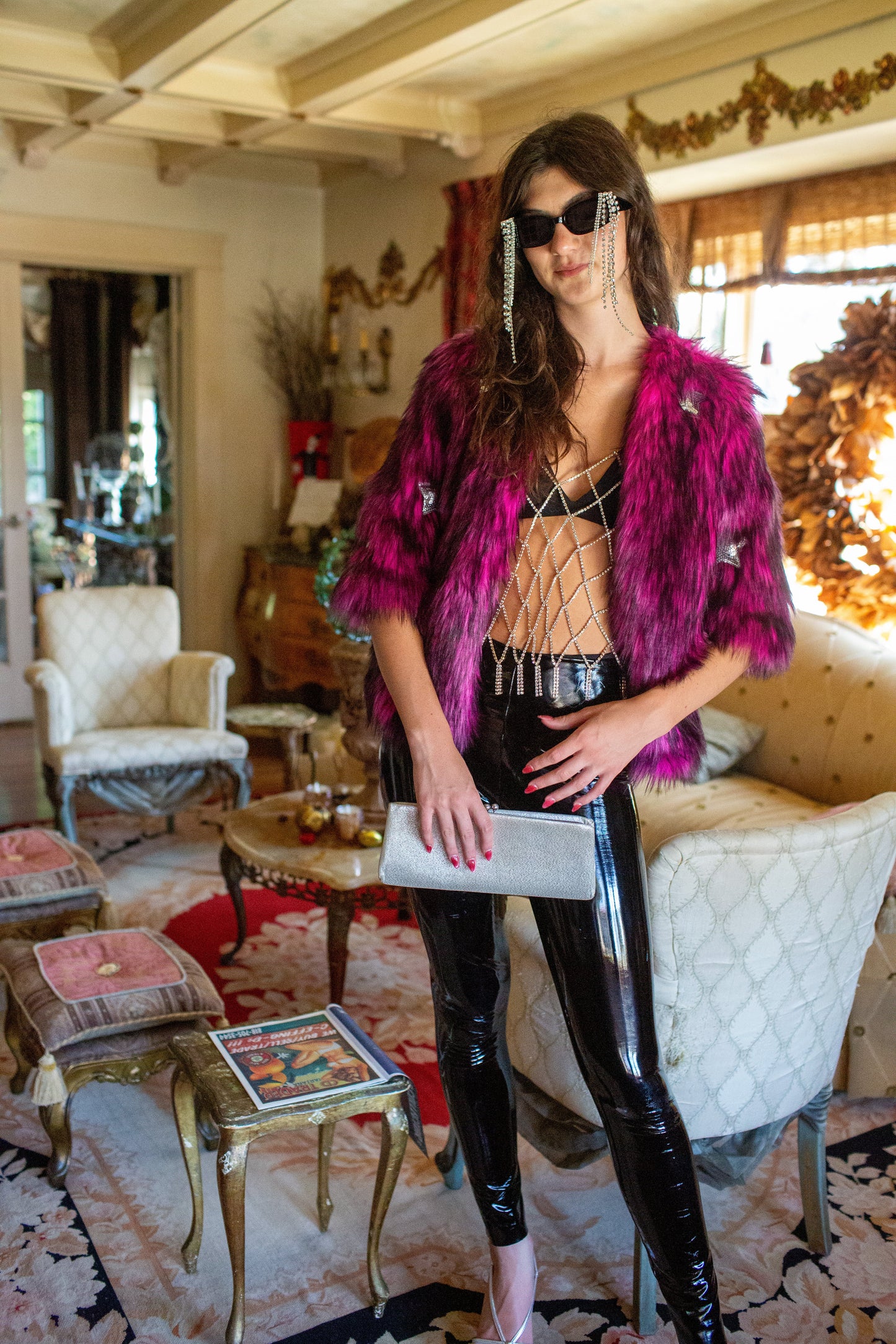 Planet Queen Faux Fur Jacket in Monster Pink