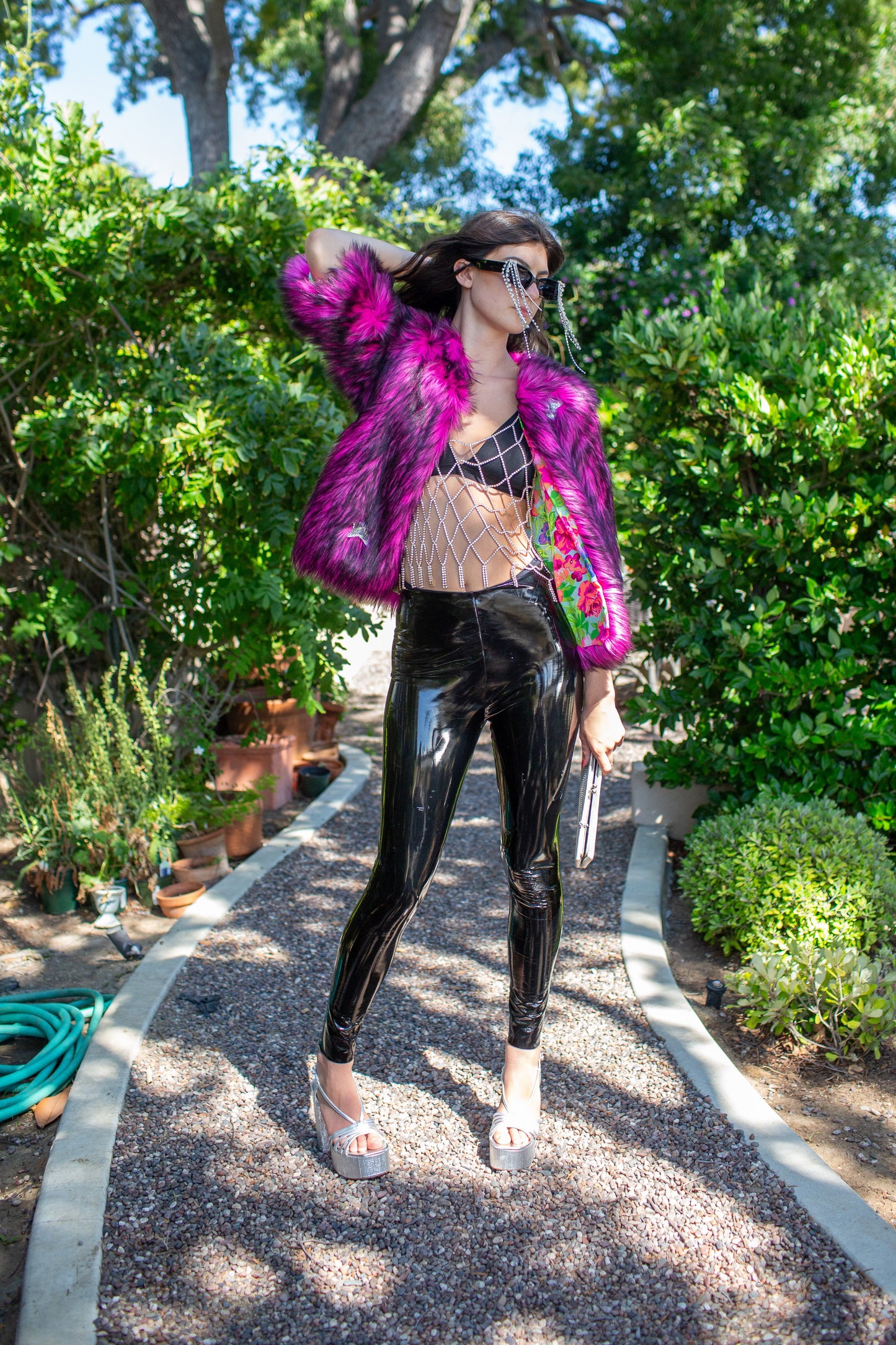 Planet Queen Faux Fur Jacket in Monster Pink