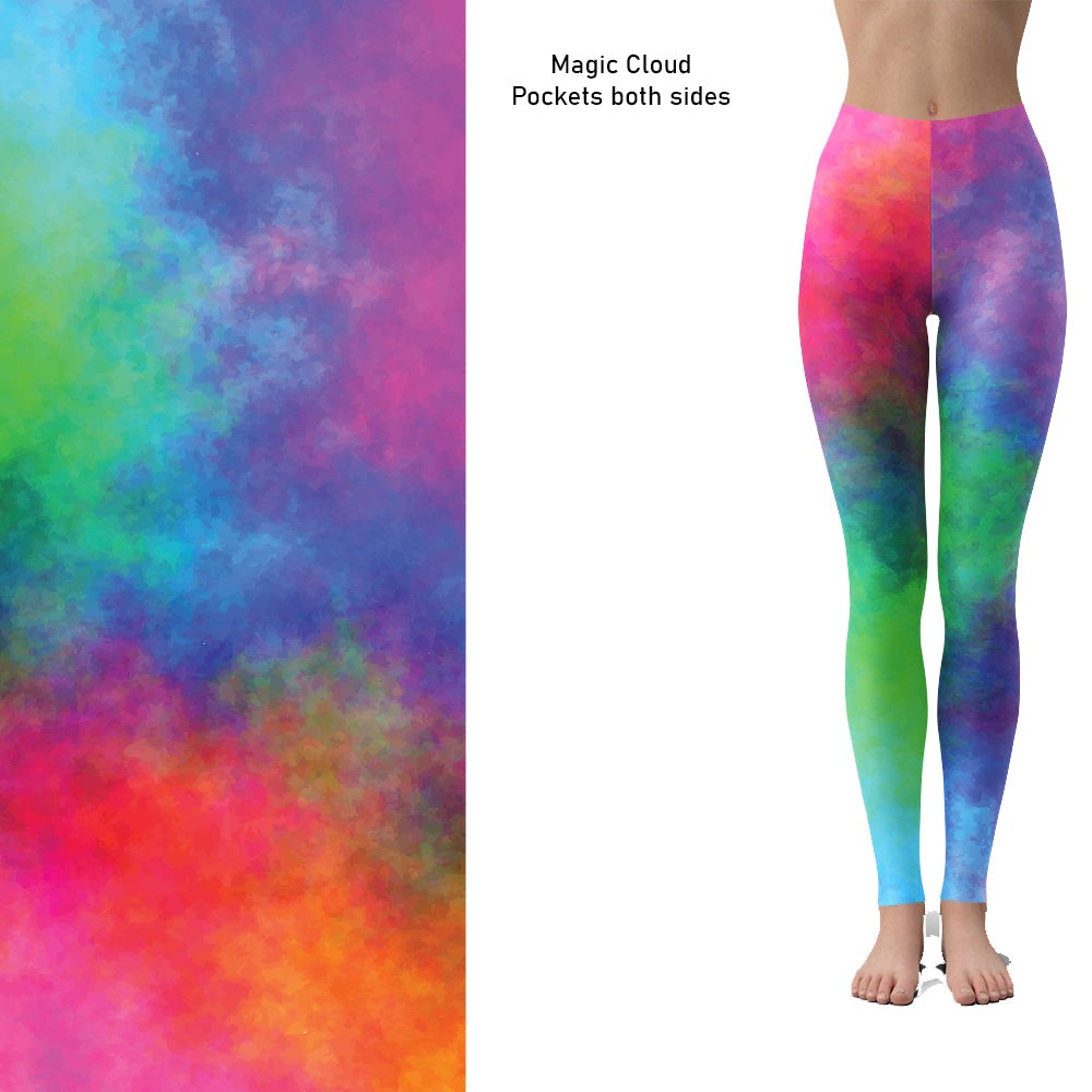 Magic Smoke Cloud Full Length Leggings with Pockets