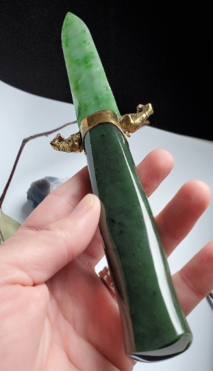 Siberian Nephrite Jade Knife, 10.25 inches