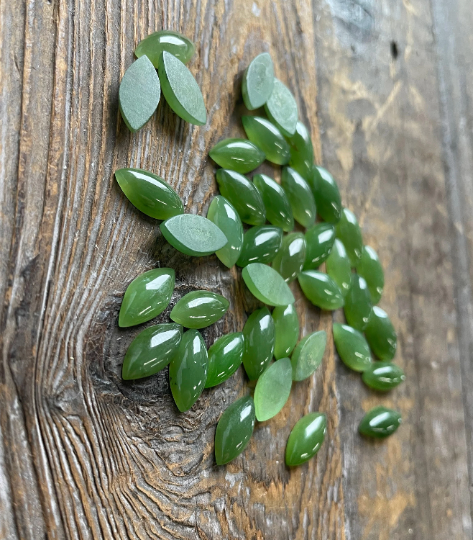 Nephrite Jade Navette Cabochon, Available in 3 sizes - Sold Individually