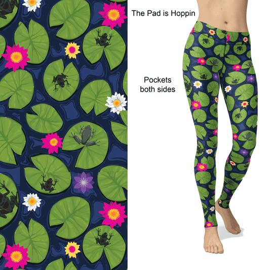 Frog Leggings with Pockets The Pad is Hoppin