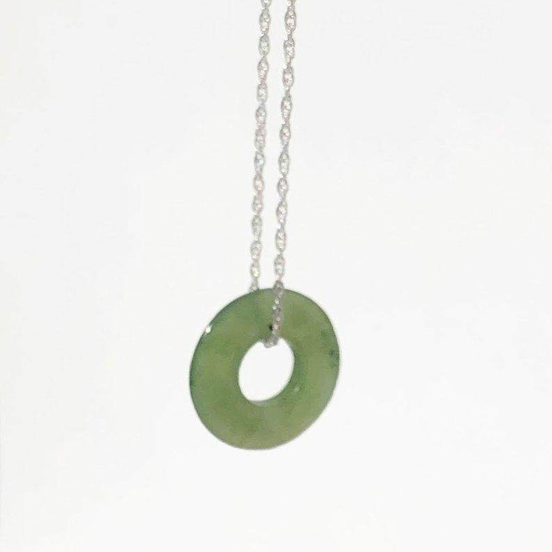 Jade Donut (PI) Pendant, 15mm