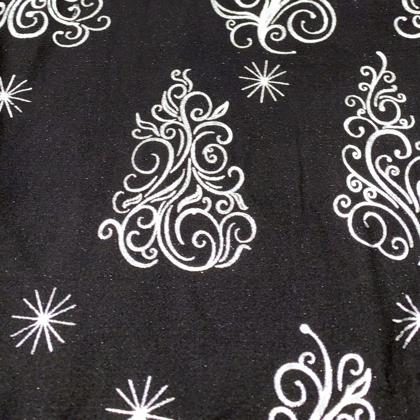 Christmas Tree Glitter Leggings with Pockets  and Heat Sealed Real Silver Glitter - Ready to Ship