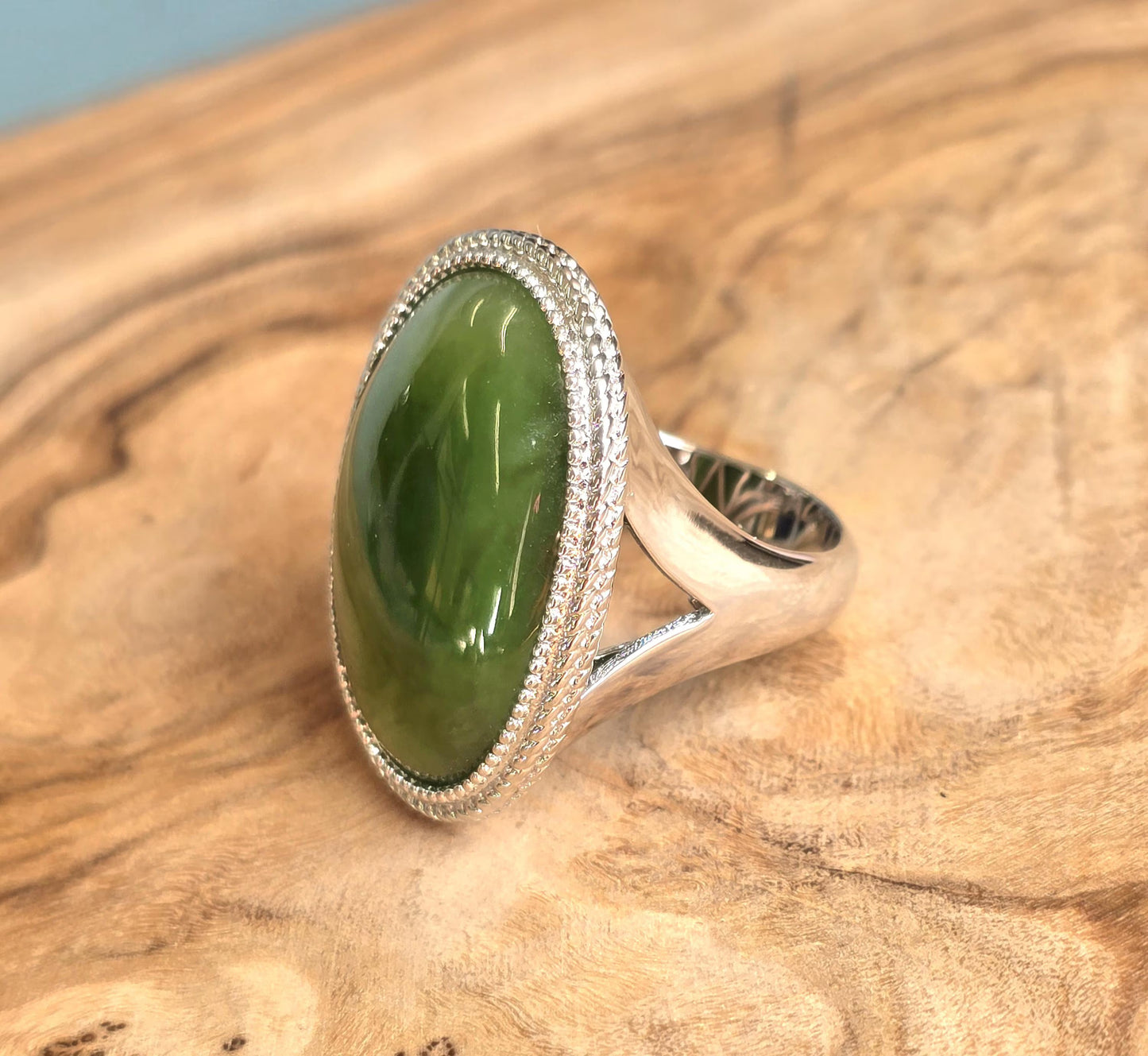 Canadian Jade Silver Ring - 1062