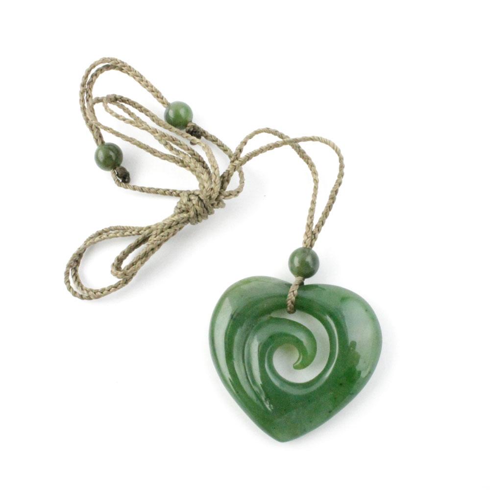 Jade Pendant, Koru-Heart - HNW-2890