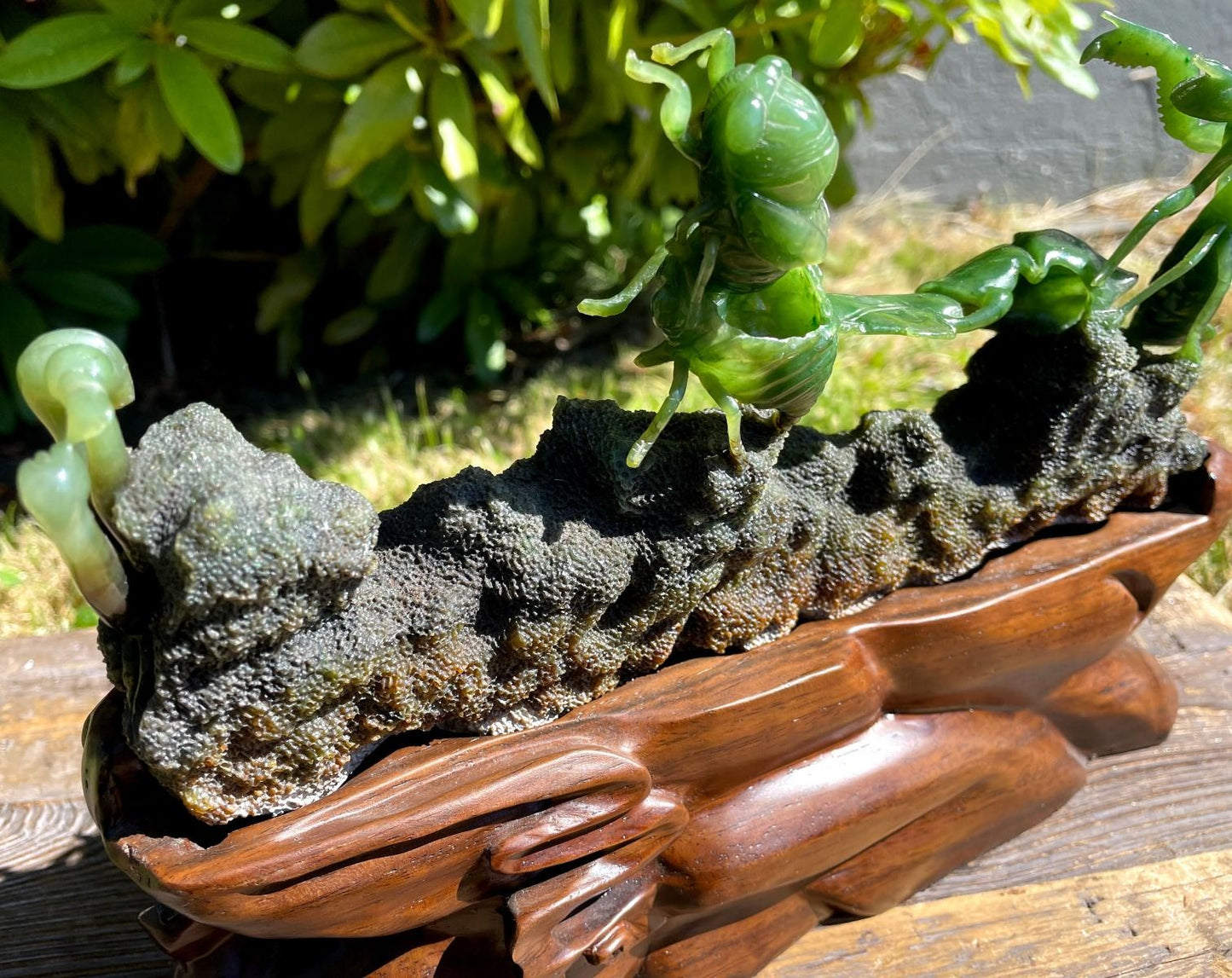 Jade Praying Mantis Carving (as is) * 9.5"