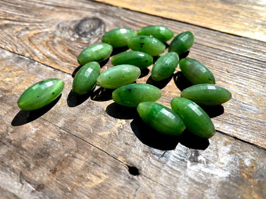 Faceted Canadian Jade Bead, 9 x 18.5mm
