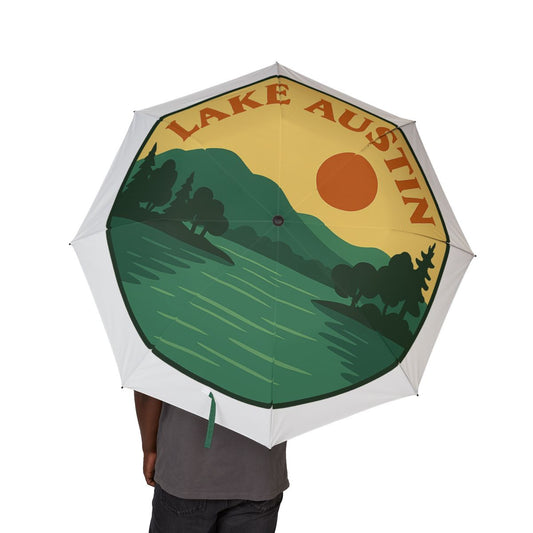 Lake Austin Semi-Automatic Foldable Umbrella, Travel Umbrella, Outdoor Gear, Gifts for Nature Lovers, Rainy Day Essential