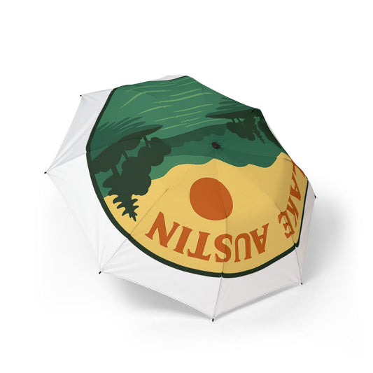 Lake Austin Semi-Automatic Foldable Umbrella, Travel Umbrella, Outdoor Gear, Gifts for Nature Lovers, Rainy Day Essential