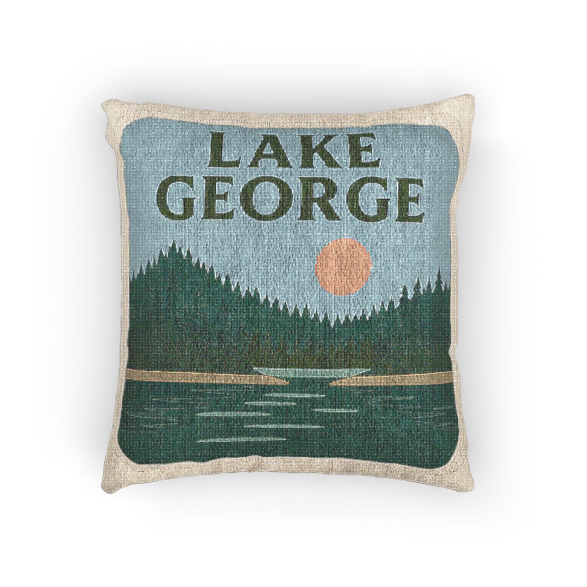 Lake George Woven Pillow