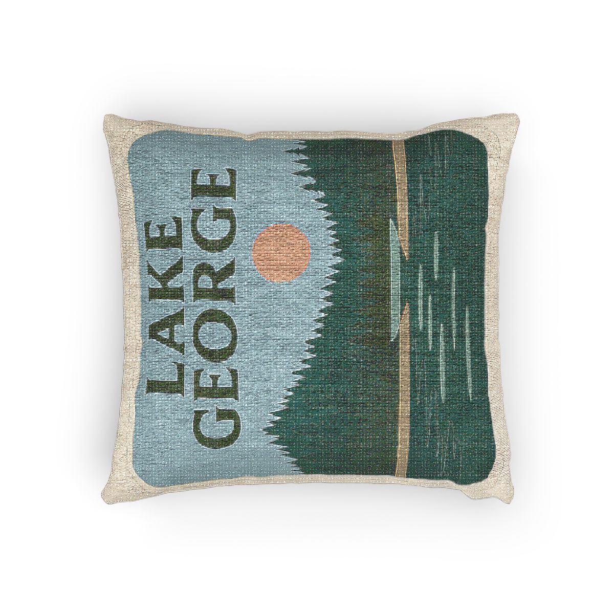 Lake George Woven Pillow