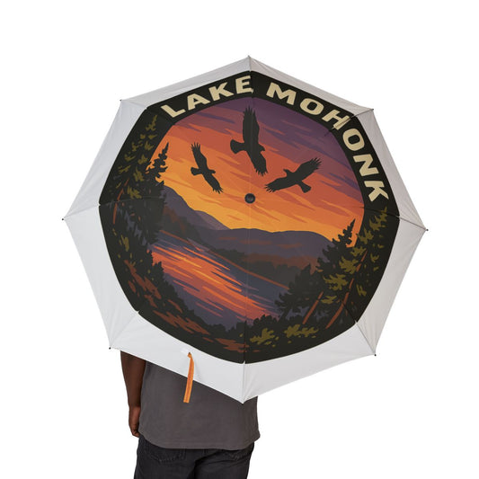 Lake Mohonk Semi-Automatic Foldable Umbrella, Travel Umbrella, Outdoor Gear, Gifts for Nature Lovers, Rainy Day Essential