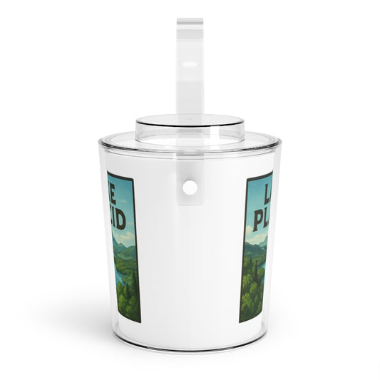 Lake Placid Charming Lake House Ice Bucket with Tongs, Summer Party Essential, Outdoor Gatherings, Vintage Lake Decor, Unique Gifts for Hosts