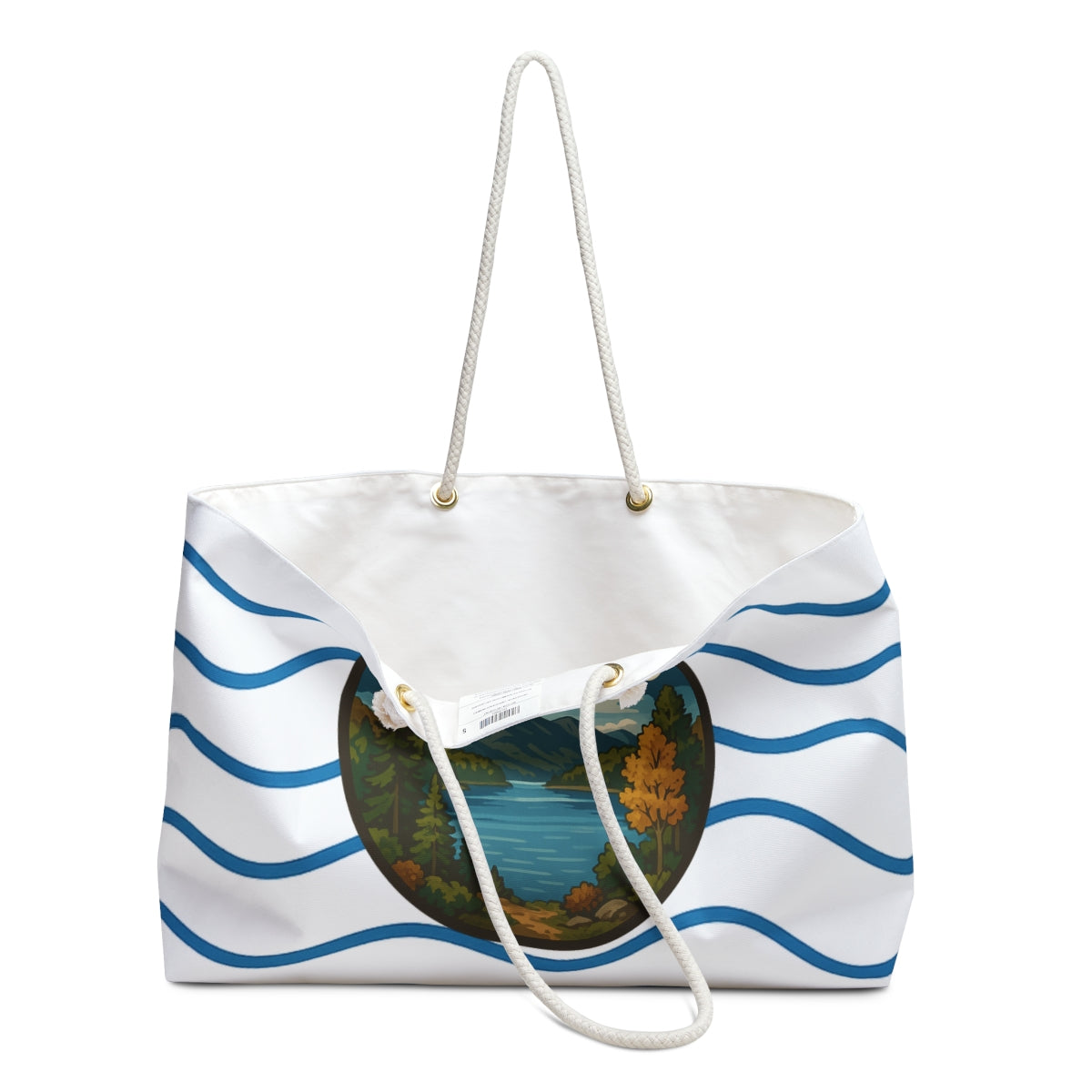 Lake Placid Weekender Bag White | Travel Tote, Beach Bag, Vacation Essentials, Escape Bag, Lake Life Carryall