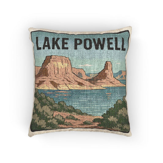 Lake Powell Woven Pillow | Rustic Home Decor, Nature Accent, Lake House Gift, Boho Living Room Accessory, Cozy Cabin Decor