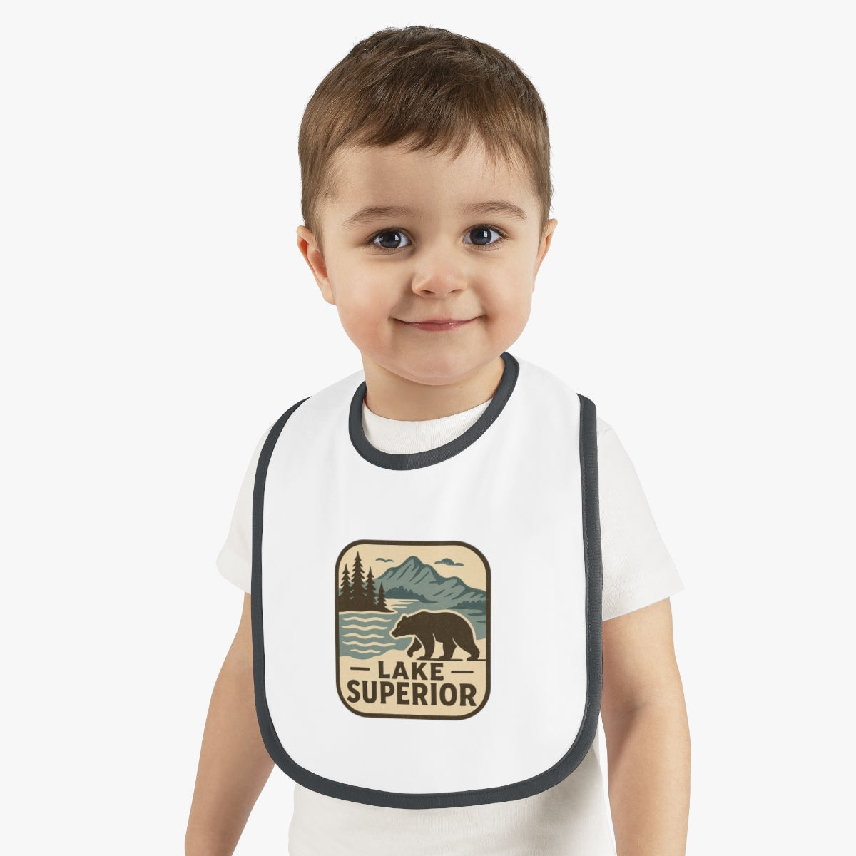 Lake Superior Baby Contrast Trim Jersey Bib