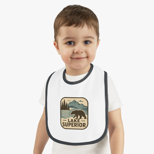 Lake Superior Baby Contrast Trim Jersey Bib