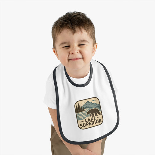 Lake Superior Baby Contrast Trim Jersey Bib