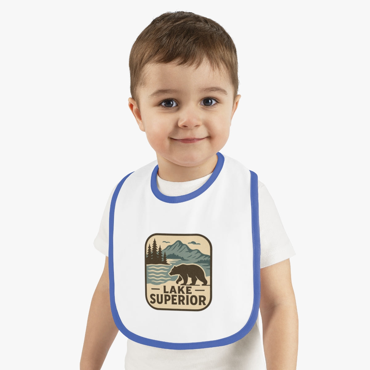 Lake Superior Baby Contrast Trim Jersey Bib