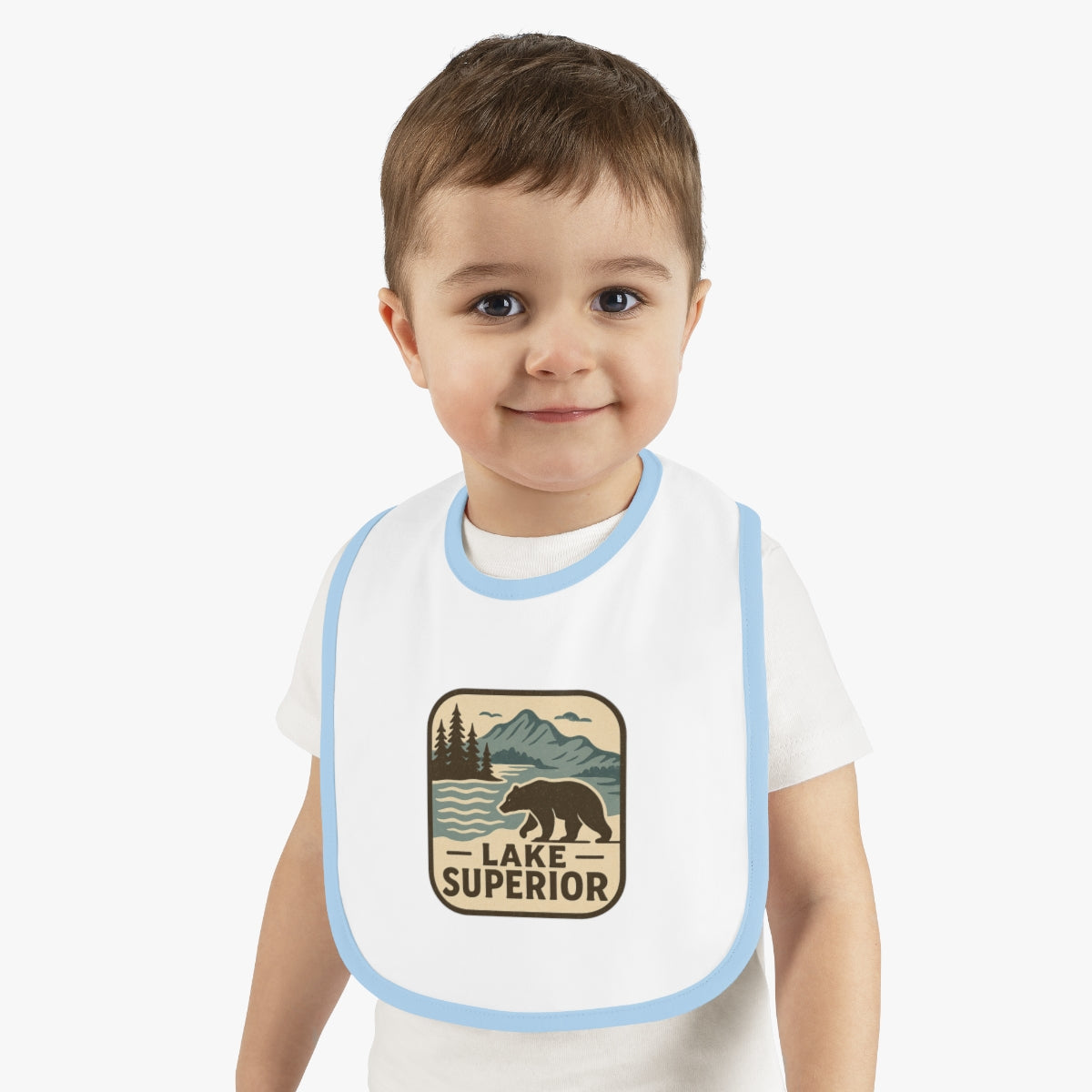 Lake Superior Baby Contrast Trim Jersey Bib