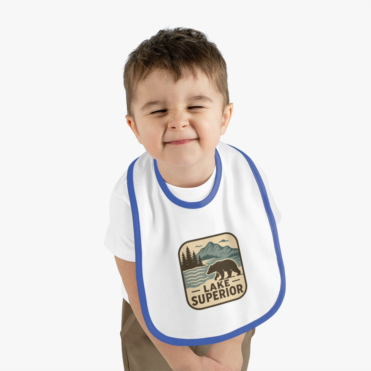 Lake Superior Baby Contrast Trim Jersey Bib
