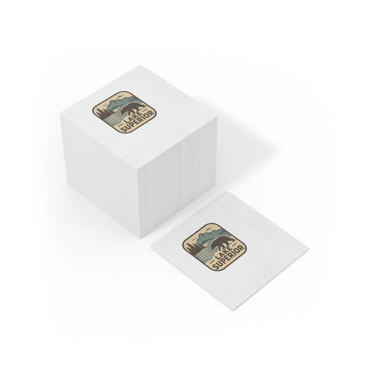 Lake Superior White Coined Napkins