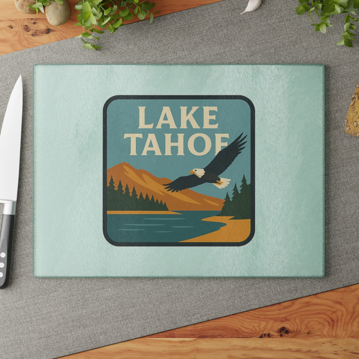 Lake Tahoe Glass Cutting Board