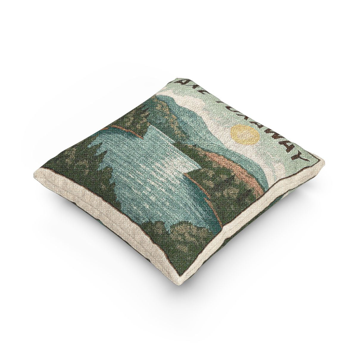 Lake Toxaway Woven Pillow | Rustic Home Decor, Nature Accent, Lake House Gift, Boho Living Room Accessory, Cozy Cabin Decor