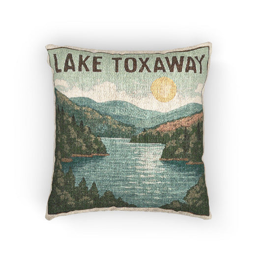 Lake Toxaway Woven Pillow | Rustic Home Decor, Nature Accent, Lake House Gift, Boho Living Room Accessory, Cozy Cabin Decor