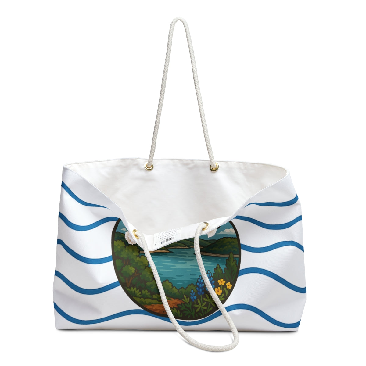 Lake Travis Weekender Bag White | Travel Tote, Beach Bag, Vacation Essentials, Escape Bag, Lake Life Carryall