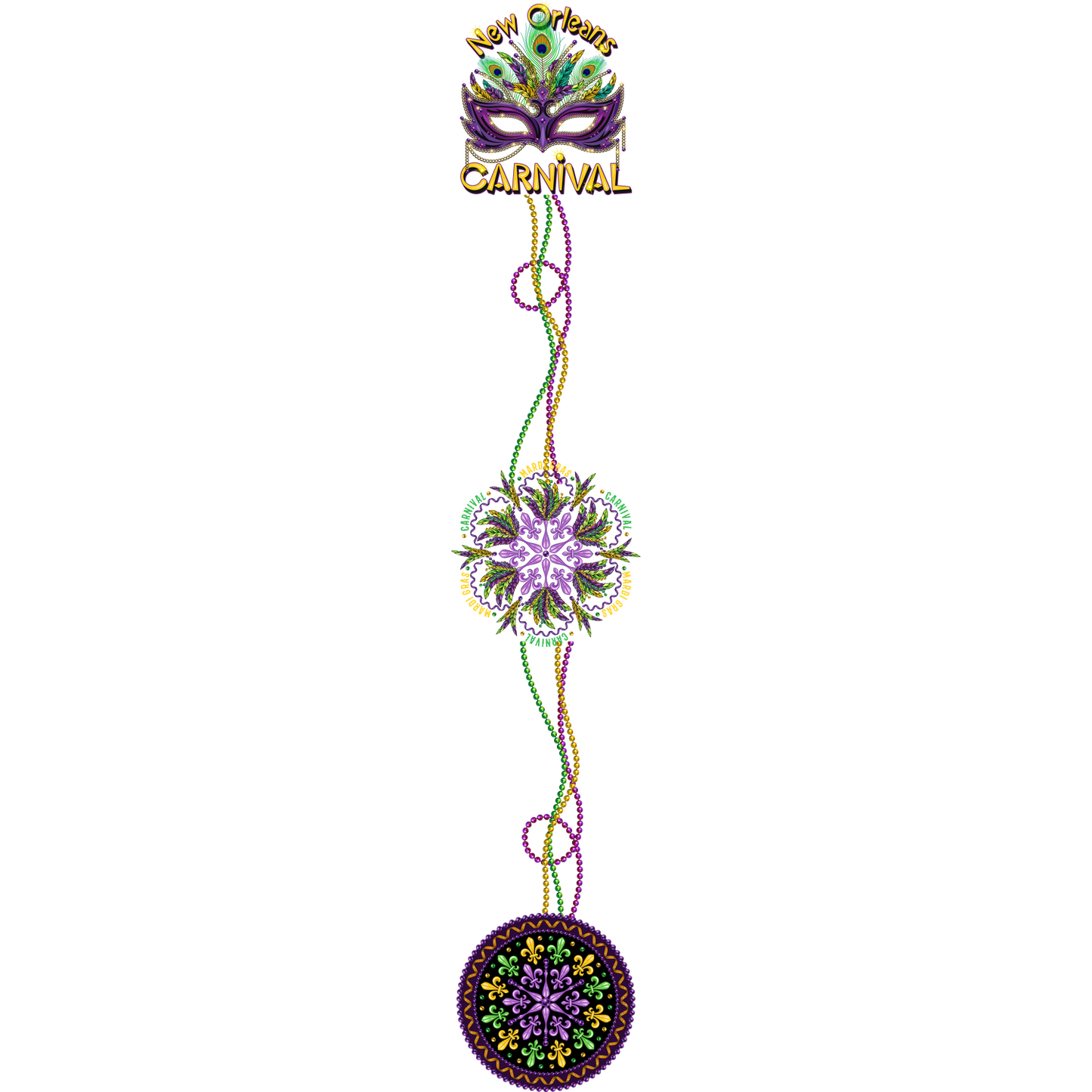 Carnivale  Mardi Gras Handmade Leggings with Pockets