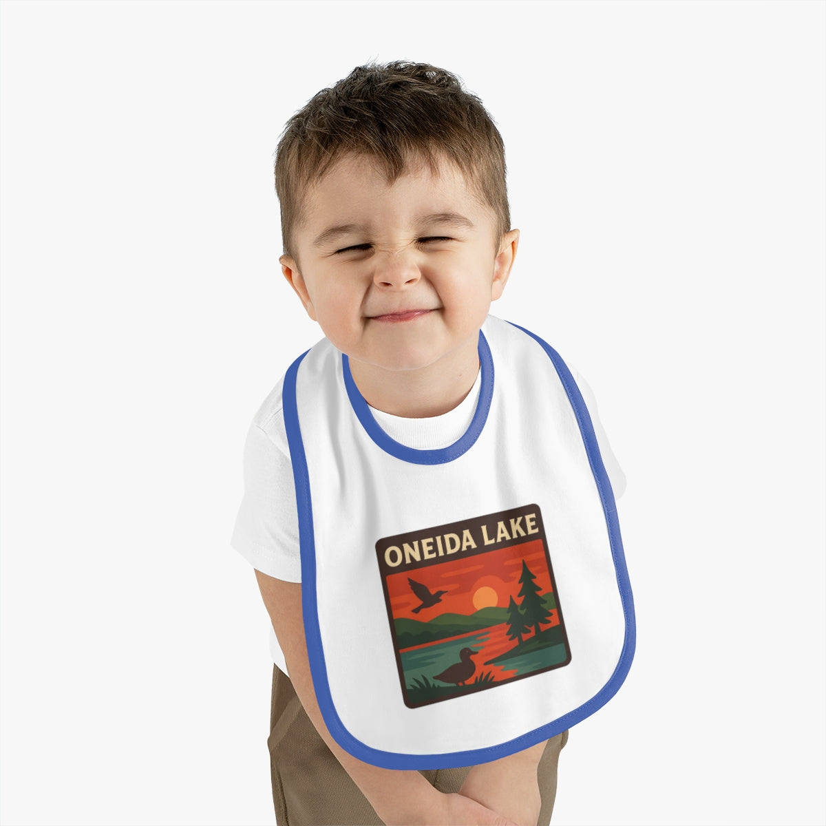 Oneida Lake Baby Contrast Trim Jersey Bib