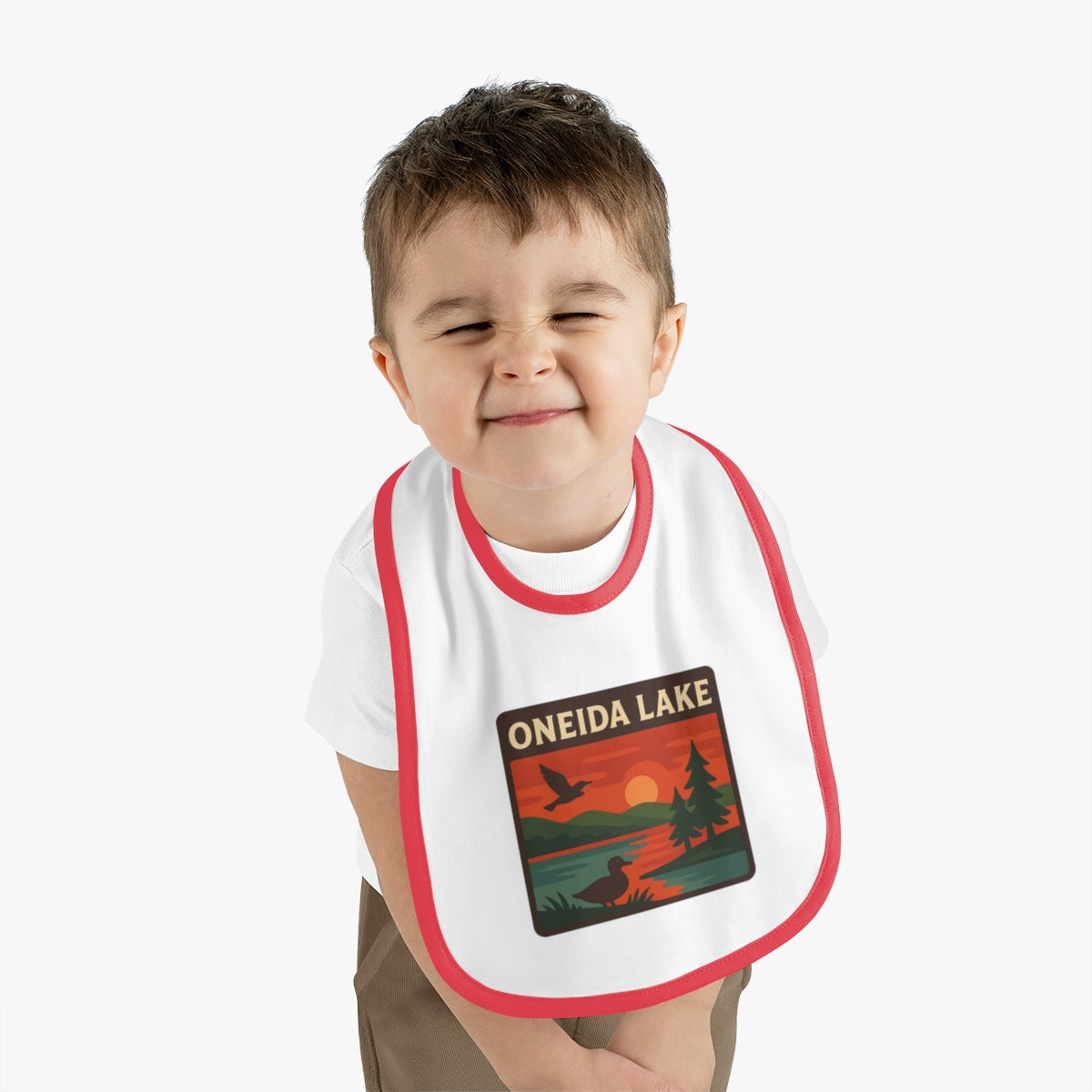 Oneida Lake Baby Contrast Trim Jersey Bib