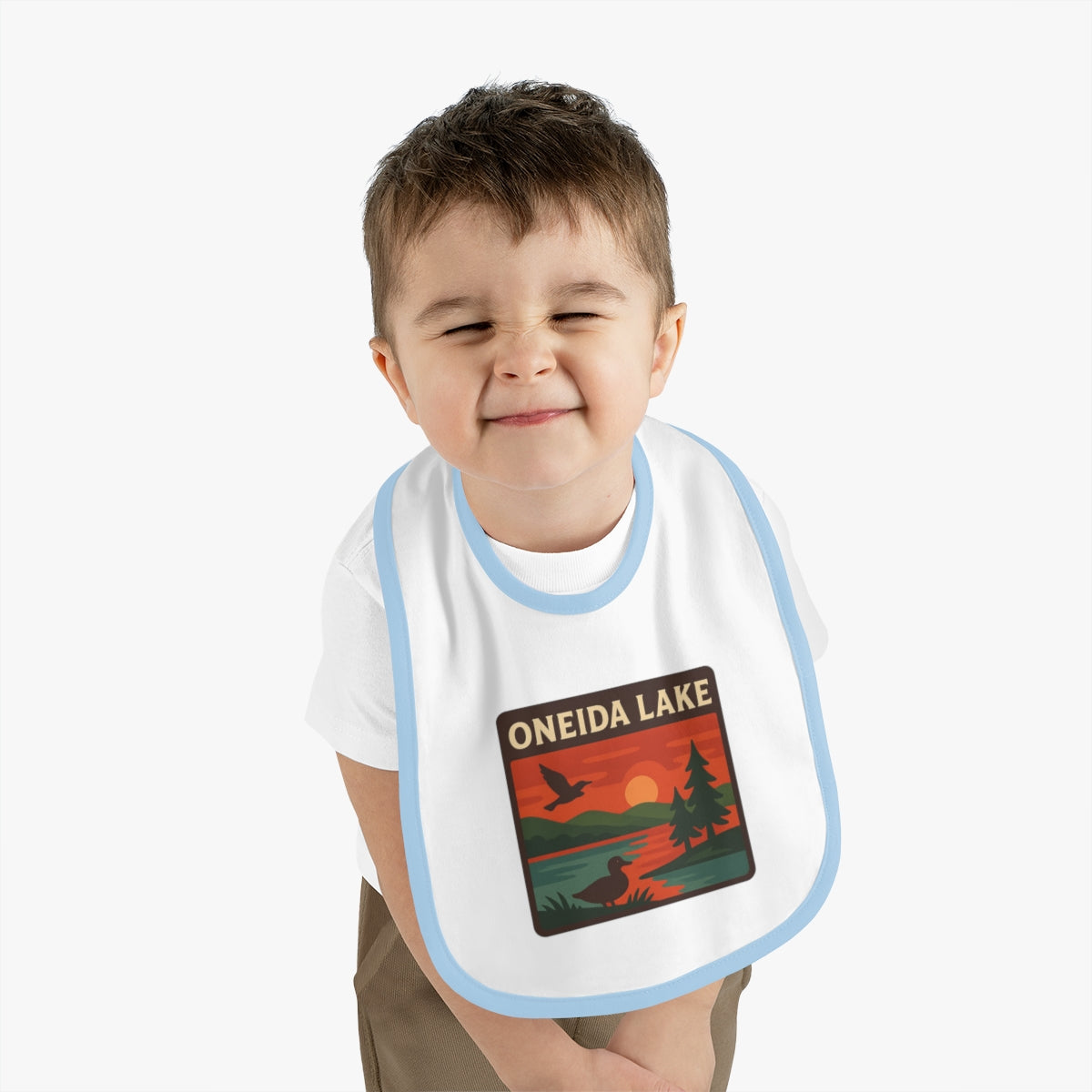 Oneida Lake Baby Contrast Trim Jersey Bib