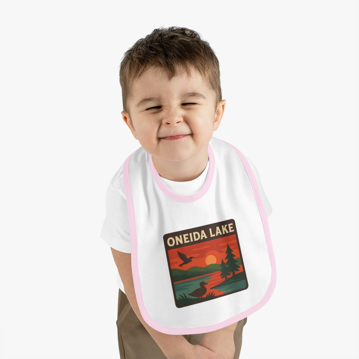 Oneida Lake Baby Contrast Trim Jersey Bib