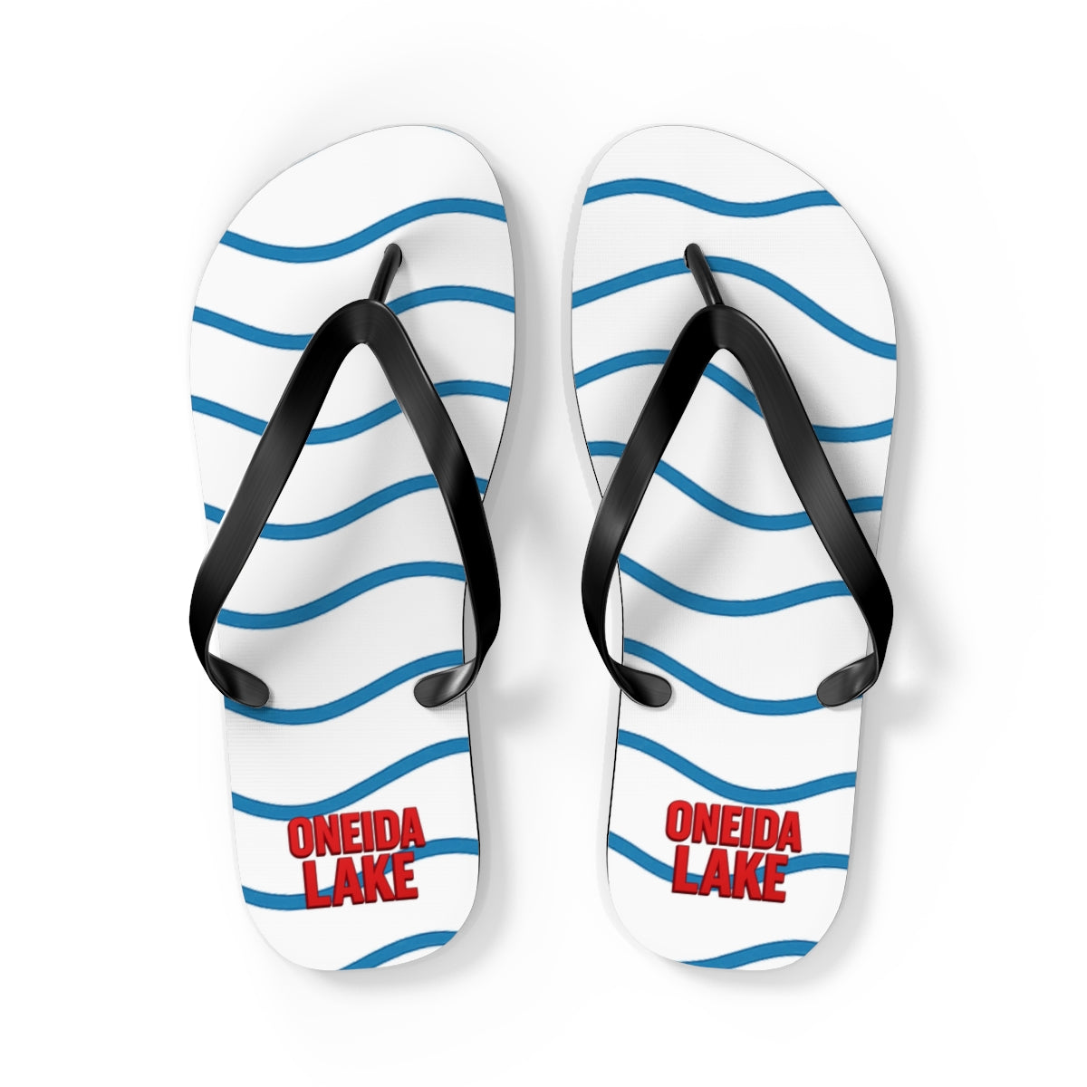 Oneida Lake Beachy Vibes Flip Flops - Summer Sandals, Poolside Footwear, Vacation Essentials, Casual Summer Shoes, Beach Accessories