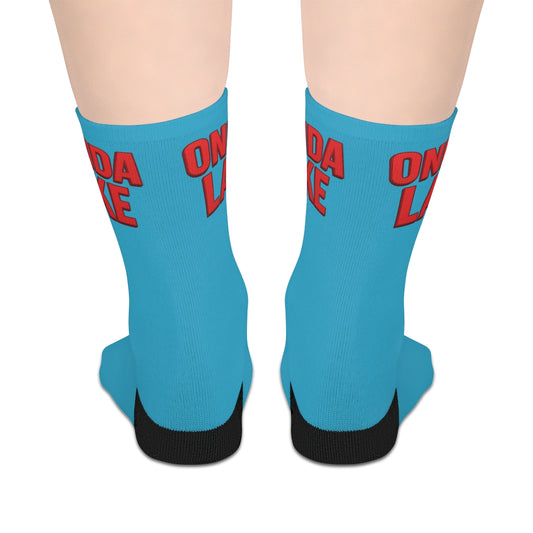 Oneida Lake Cool Casual Mid-length Socks | Fun Lifestyle Gift, Quirky Fashion Accessory, Unique Socks for Everyday Wear