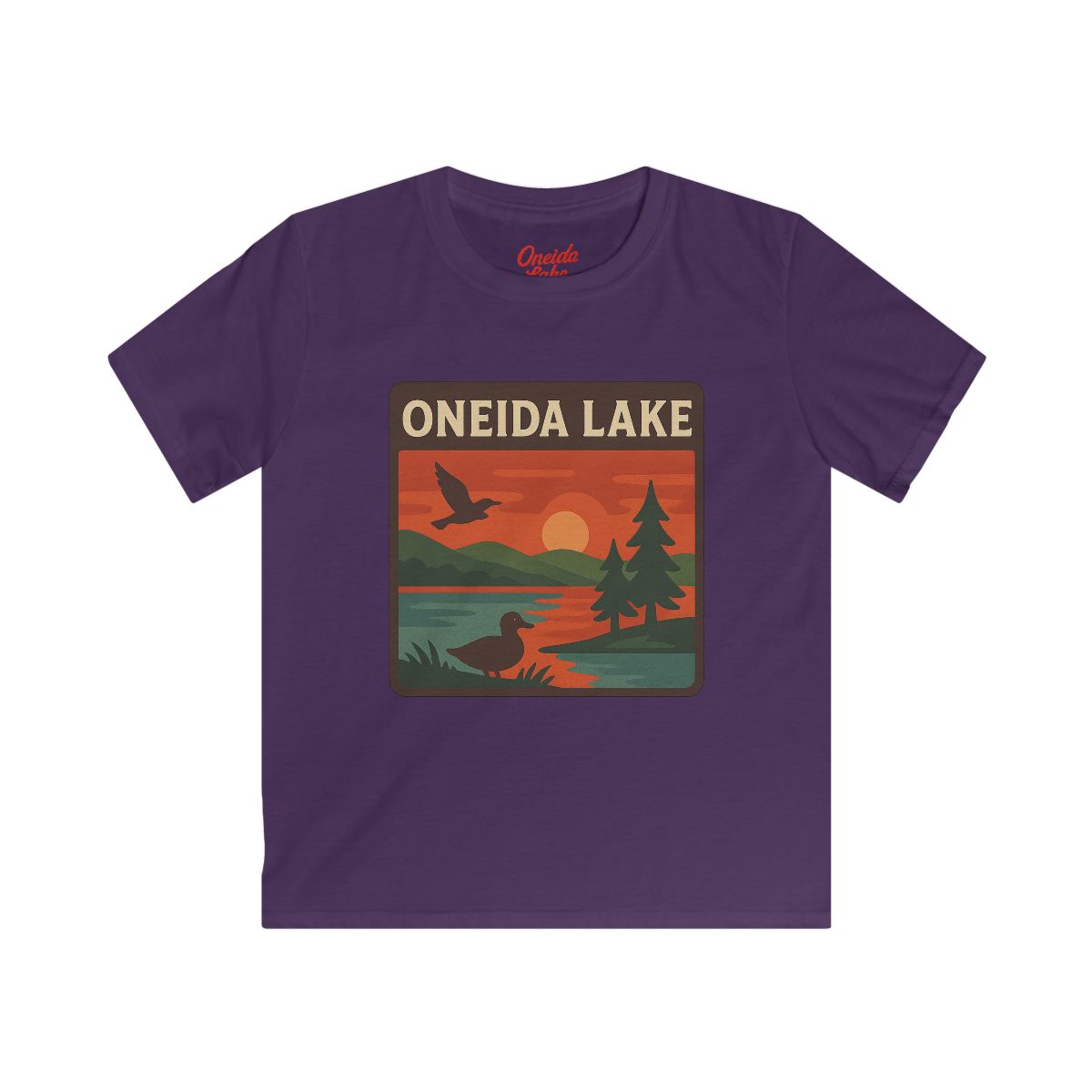 Oneida Lake Kids Tee, Softstyle T-Shirt for Children, Summer Adventure Shirt, Lake House Gift, Outdoor Fun Apparel