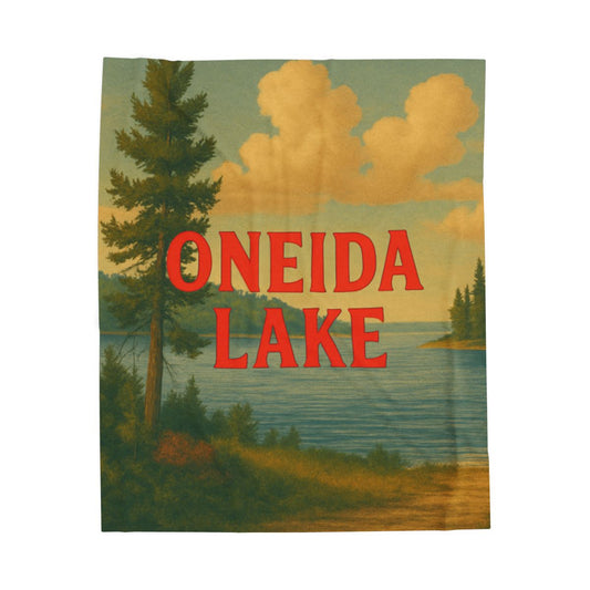 Oneida Lake Velveteen Plush Blanket