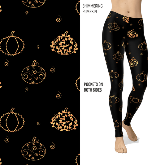 Shimmering Glitter Pumpkins and Pockets