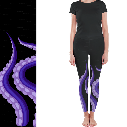 Midnight Sucker Purple Tentacle Leggings with Pockets