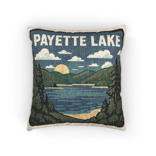 Payette Lake Woven Pillow | Rustic Home Decor, Nature Accent, Lake House Gift, Boho Living Room Accessory, Cozy Cabin Decor